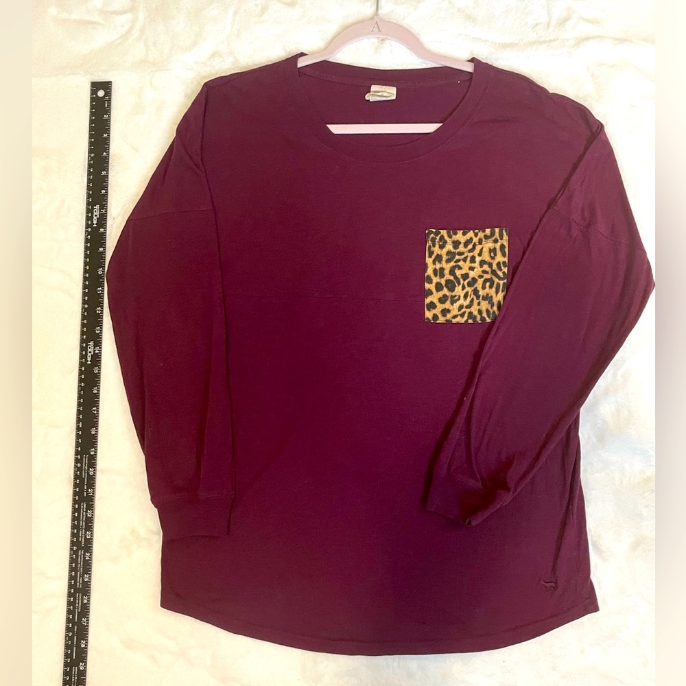 PINK Maroon Oversized Tee